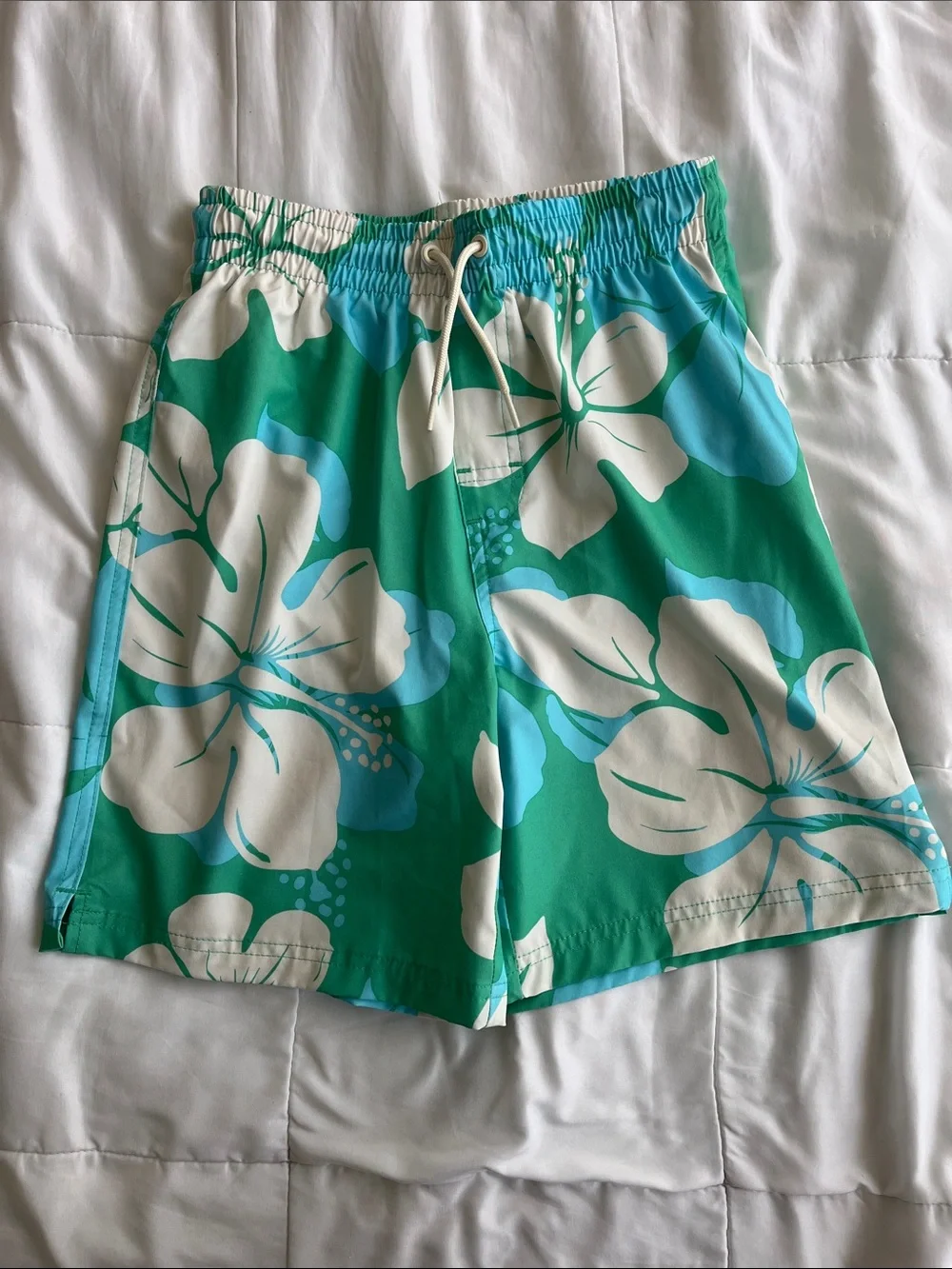 Old Navy Green & Teal Tropical Floral Swim trunks